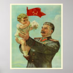 Poster con la impresión de la propaganda de Stalin