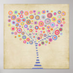 Poster conocido personalizado árbol retro de la pa