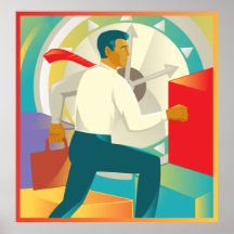 poster corriente del reloj de las escaleras de la 