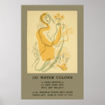 Poster de 100 colores de agua