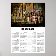 Poster de 2013 calendarios - botellas del licor en