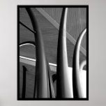 Poster de acero de los pilares (BW)