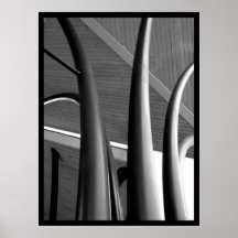 Poster de acero de los pilares (BW)