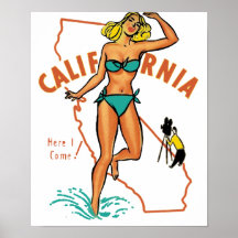 Poster de California del vintage