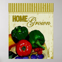 Poster de cosecha propia de las verduras