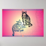Poster de dos gatos de Tabby