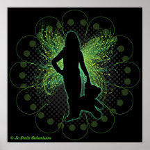 Poster de hadas con alas verde
