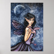 Poster de hadas del arte del dragón gótico por Mol