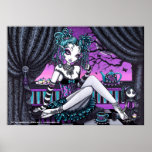 Poster de hadas gótico de la fiesta del té de "Mak
