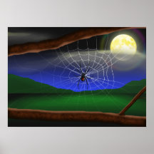 Poster de Halloween de la araña de la viuda negra