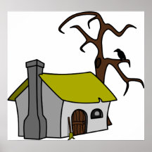 Poster de Halloween de la cabaña de Thewitch