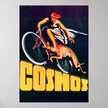 Poster de la bicicleta del cosmos del vintage