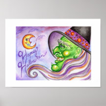 Poster de la bruja de Halloween