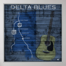 Poster de la carretera de los azules del Grunge de