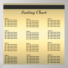 Poster de la carta del asiento de la recepción nup
