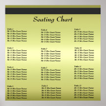 Poster de la carta del asiento de la recepción nup