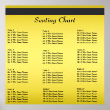 Poster de la carta del asiento de la recepción nup