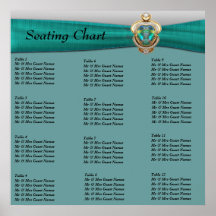 Poster de la carta del asiento de la recepción nup