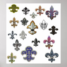 Poster de la chispa de la joya de Fleur Lis Flor N