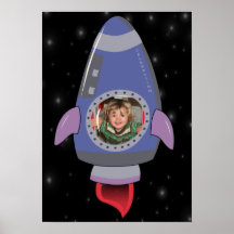 Poster de la decoración del cumpleaños del espacio