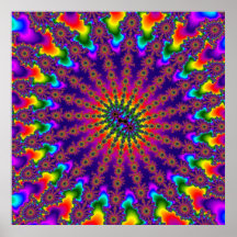Poster de la explosión del fractal del arco iris
