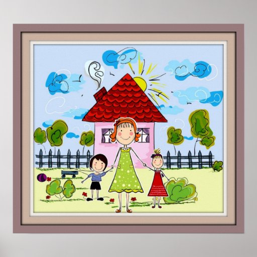Poster de la familia del Doodle con la frontera
