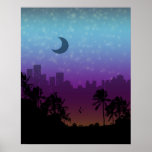 Poster de la fantasía de la puesta del sol