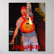 POSTER DE LA GUITARRA DEL VUELO DE LA IGLESIA