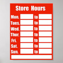 POSTER DE LA HORA DE TIENDA