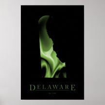 Poster de la imagen del mapa del estado de Delawar