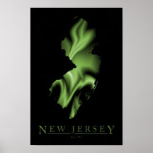 Poster de la imagen del mapa del estado de New Jer