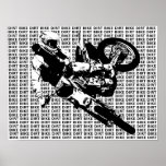 Poster de la impresión del motocrós de la bici de 