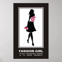 Poster de la impresión del pinkleopard del chica d