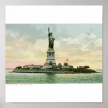 Poster de la libertad del vintage "estatua". Nueva