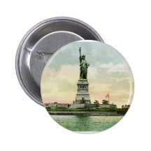 Poster de la libertad del vintage "estatua". Nueva Pins