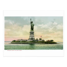 Poster de la libertad del vintage "estatua". Nueva Tarjetas Postales