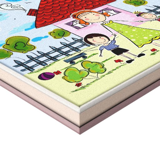 Poster de la lona de la familia del Doodle Impresión En Lona Estirada