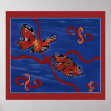 Poster de la mariposa de pavo real