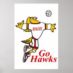 Poster de la mascota del voleibol de LadyGHawk