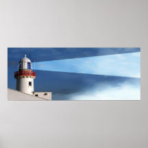 poster de la niebla de la noche del faro