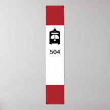 Poster de la parada del tranvía de TTC con la ruta
