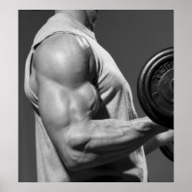Poster de la pared del gimnasio del bíceps que se 