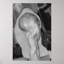 Poster de la pared del gimnasio del tríceps y del 