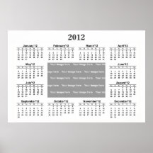 Poster de la plantilla de 2012 calendarios