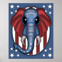 Poster de la "plataforma republicana" - azul