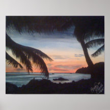 poster de la puesta del sol