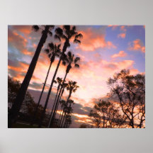 Poster de la puesta del sol de CA