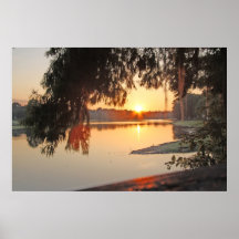Poster de la puesta del sol del río -- Variación B