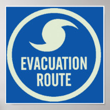 Poster de la ruta de la evacuación del huracán