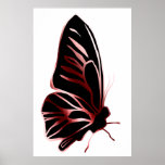 Poster de la silueta de la mariposa del efecto del